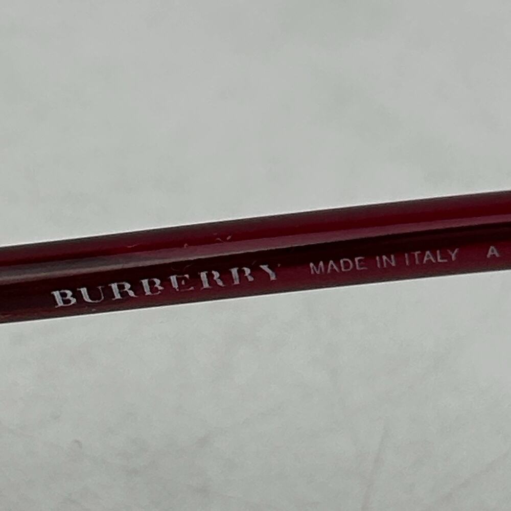 Burberry Eyeglasses B 1157 1003 Size 52-17-135 Silver Maroon Rectangle Frames - Picture 11 of 13